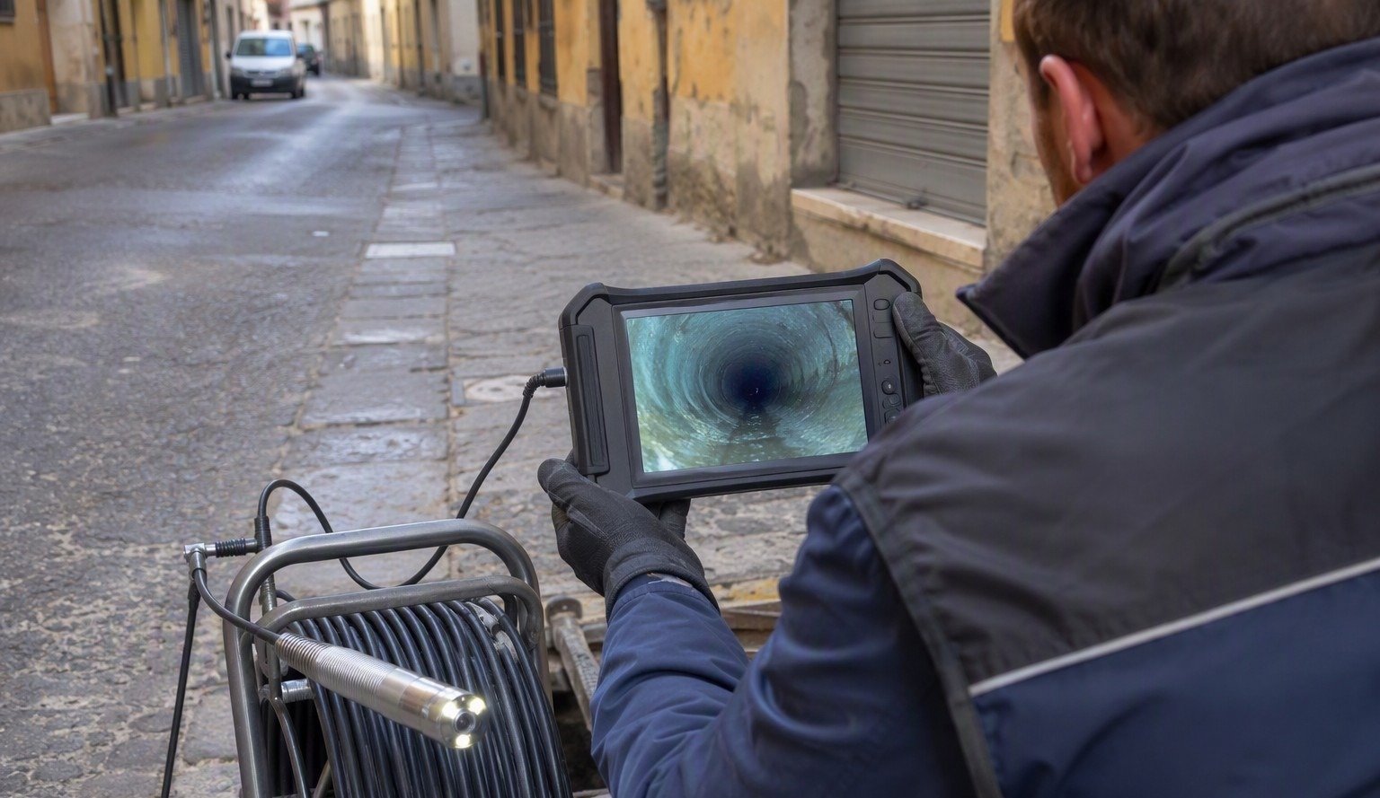 Videoispezione con telecamera di tubazioni a Bergamo